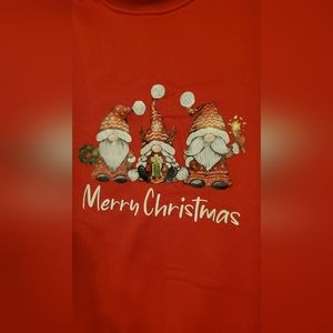 Size large red Christmas gnomes sweatshirt